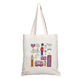 Coralgraph TB670 Original London Adventure Novelty Present Gift Printed Eco-Friendly Stylish Long Handled Tote Shoulder Bag