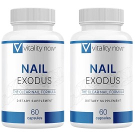 (2 Pack) Nail Exodus Capsules – Advanced Vitality Clear Nail Formula for Stronger Nails & Healthier Feet – Supports Nail Clarity, Strength & Overall Foot Wellness – 60 Capsules Each