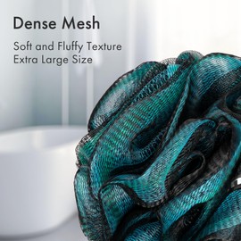 AmazerBath Charcoal Loofah Sponge, Shower Loofah 75g/PCS - Body Scrubber Loofa Set of 4 - Charcoal Blue, Gray, Pink & Army Green, Bath Sponge for Men and Women