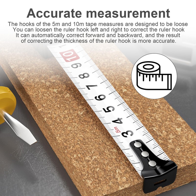 AMONENZ Stainless Steel Tape Measure, 5 Metres and 10 Metres,