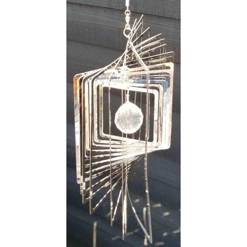 Stainless Steel Wind Spinner - 3D Mobile - Square Spinner