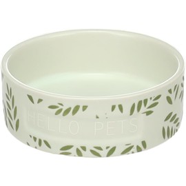 Flamingo Hamster Leafs Feeding and Drinking Bowl, Round, Green, 100 ml, Glazed Ceramic, Strong, Durable and Design