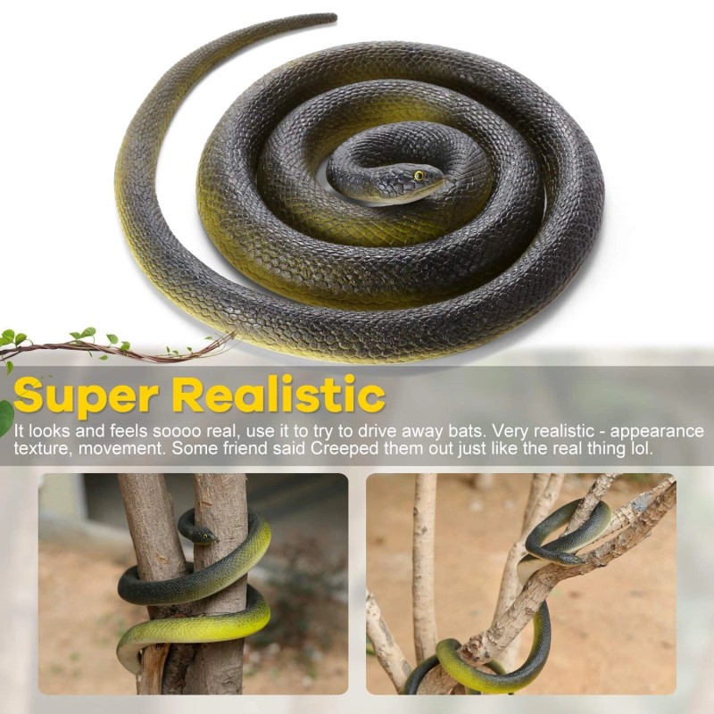 Wirrabilla 53” Large Rubber Snake Super Realistic, Fake Snake Looks