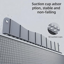 Silicone Sink Splash Guards- Kitchen Sink Splash Guards, 50 Integrated Bases with Suction Cups- Kitchen Splash Guards, Kitchen Island Sink Splash Guards, (19.2 x 3.54 Inches Grey)