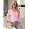 TICTICMISS Women's 3/4 Length Sleeve Tops Collared V Neck T