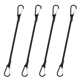 4 Pcs Bungee Cords with Carabiner Clips, Elastic Lightweight Bungee Cords with Hooks, Strong and Durable Bungee Cord for Bike Racks Tent Camping Cargo Luggage Tarpaulin
