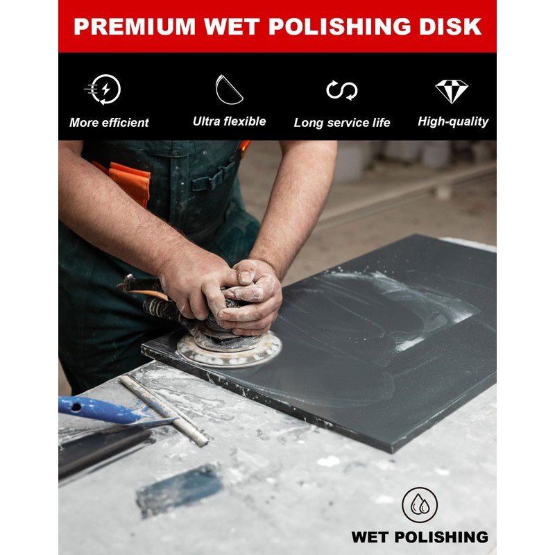 Panfreet 3 Step Diamond Polishing Pads 4-inch Wet for Granite