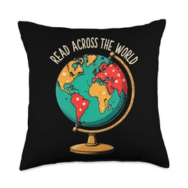 Read Across the World Vintage Globe Book Lover’s Throw Pillow