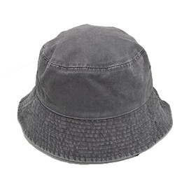 KGM Vintage Look Stone wash Soft Cotton Bucket hat (Grey)