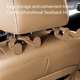 Car Seat Headrest Hooks,Headrest Car Bag Purse Hanger - Multifunctional Car Seat Back Double Hook, Storage Organizer Interior Accessories Purse Hanger for Car Headrest