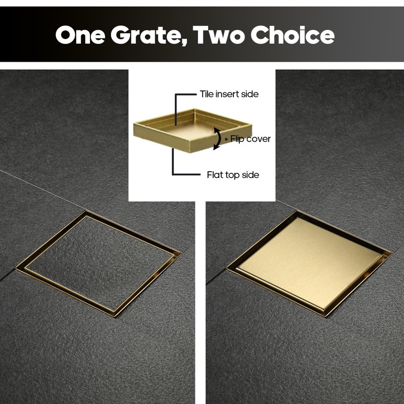 Decaura Shower Grates Bathroom Floor Drain Waste Stainless Steel (Brushed