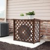 Air Conditioner Fence, Wood Outdoor Privacy Fence Screen, Trash Can