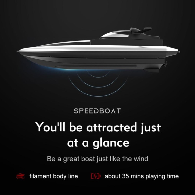 Waterproof 2.4G Kids Remote Control Speedboat 4 Channels High Speed