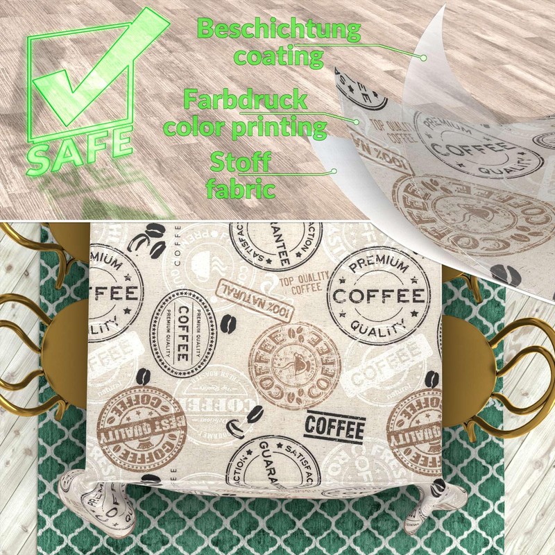 Fabric Tablecloth Washable Table Linen Tablecloth Cotton Polyester Coffee 100