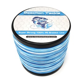 Reaction Tackle Braided Fishing Line Blue Camo 20LB 1500yd