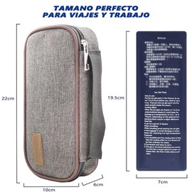 Bolsa de Enfriador de Insulina Portátil, MYAIOL Estuche para Insulina de Viaje con 2 Hielo, Hielera para Insulina para Viaje que Mantenga Insulina Fresca Durante 8-10 horas, Ideal para Viaje y Trabajo