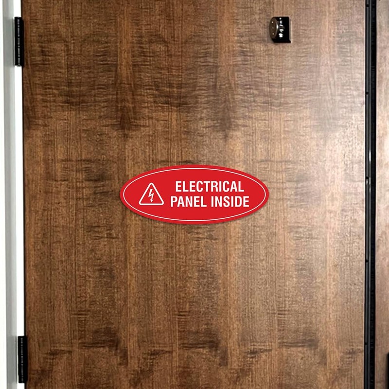 Signs ByLITA Oval Electrical Panel Inside Sign (Lt Gray) -