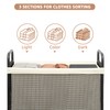 STORAGE MANIAC Rolling Laundry Hamper with Wheels 3-Section Laundry Sorter