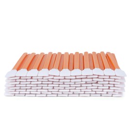 AAwipes 5" Cleanroom Swabs (100 pcs, Length/Swab Head Width=125 mm/14.5 mm, Orange, Rectangular Flat Head) Knitted Polyester Swabs Mid-Size General Purpose Lab Swab Sticks (A7145B)