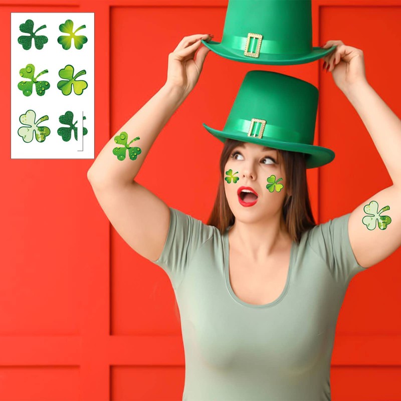 20 Sheets St Patricks Day Tattoos,St Patricks Day Accessories Fake