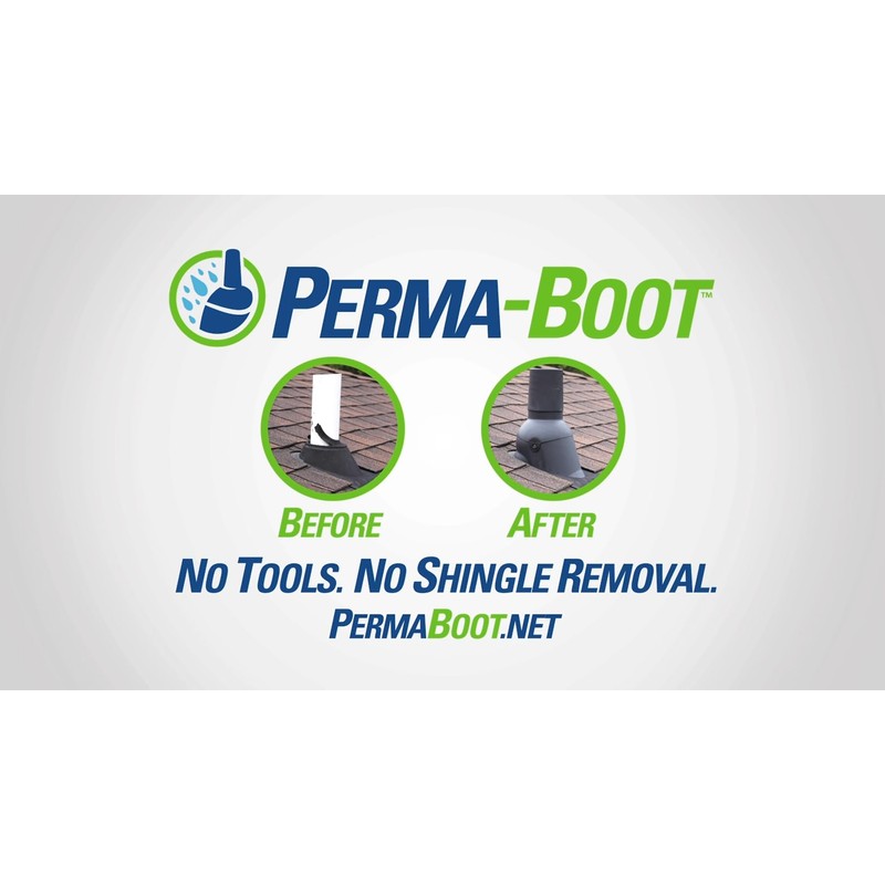 Perma-Boot 82873 4-Inch Roof Vent Pipe Boot Repair, No-Tools Install,