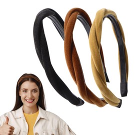 BOFUNX 3 Stücke Damen Haarreifen geflochten Haarband Samt Stirnbänder Trachten Haarreif Dirndl Haarschmuck für Oktoberfest Party Alltag
