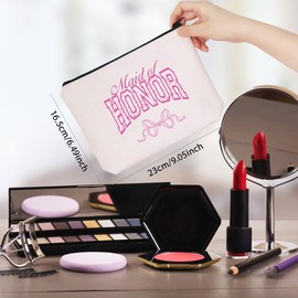 Maid of Honor Gift from Bride Bridesmaid Wedding Party Gift Maid of Honor Makeup Bag Engraved Bridesmaid Gifts (Maid of Honor CA)