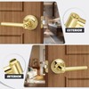 Gaurqiah Bright Gold Privacy Door Handle, Round Design Keyless Door