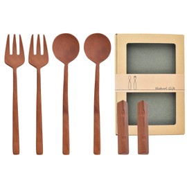 TOUGEI Gift Nature Gift Pair Set, Green, Cutlery Set, Natural Wood, Present, New Life