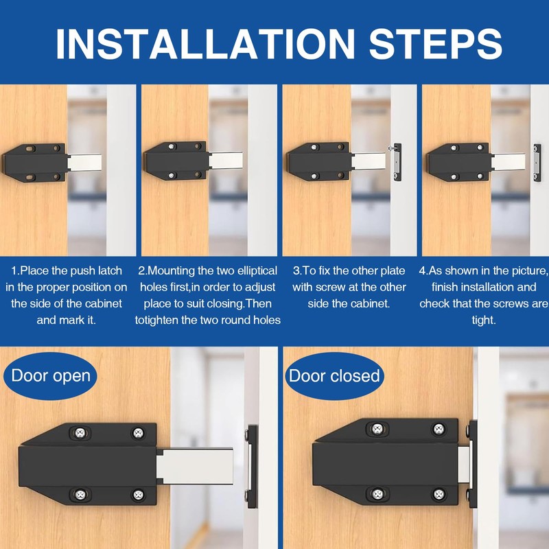 Xdealcozyxc 4 Pcs Magnetic Push to Open Door Catches Latch