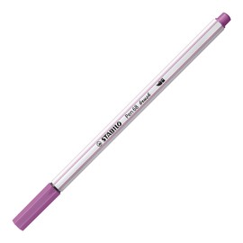 STABILO Pen 68 brush - Premium Fibre-Tip Pen with Brush Tip - Pack of 10 - Plum