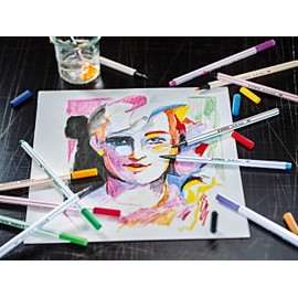 Premium Fibre-Tip Pen with Brush Tip - STABILO Pen 68 brush - Pack of 10 - Pistachio