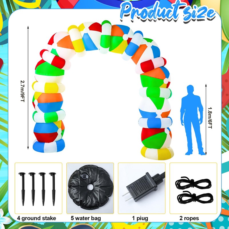 Shappy 9ft Beach Ball Inflatables Arch Summer Outdoor Decorations Build