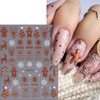 8 Sheets Cartoon Christmas Nail Art Stickers 3D Self-Adhesive Snowflake