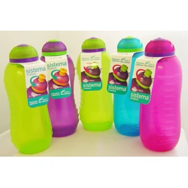 Set of 5 Sistema 330ml Drink Bottles, Assorted Colours