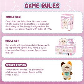 Blind Box Loveliness Never Ends Series Plush - 3 Expressions Adorable Plush Toys for Collectors - 7.1IN Doll with Unique Designs, 1PCS(1 of 7 Possible Styles)