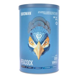 Birdman Peacock Proteína Vegana en Polvo | con 11 Vitaminas & Omega 3 | Todo en Uno | Coco Vainilla | 882gr