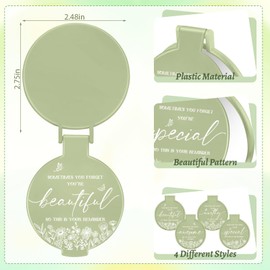 HSDSH 100 Pcs Inspirational Compact Mirror Bulk Small Pocket Mirror Purse Round Portable Folding Makeup Mirror Mini Compact Mirror Gifts for Women Coworker Employee Teacher