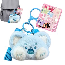 Plush Cat Bag Charm - Adorable Cat Plush Pendant - Cute Cat Keyholder, Backpack Pendant Cartoon Kitten Keychain for Christmas