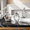 Silver Sculpture 3 Pcs Thinker Statue Set Abstract Sculptures Home