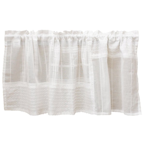 SunnyDayFabric Patchwork Cafe Curtain Off White Approx. 47.2 inches (120 cm) Width x 17.7 inches (45 cm) Length 100% Cotton