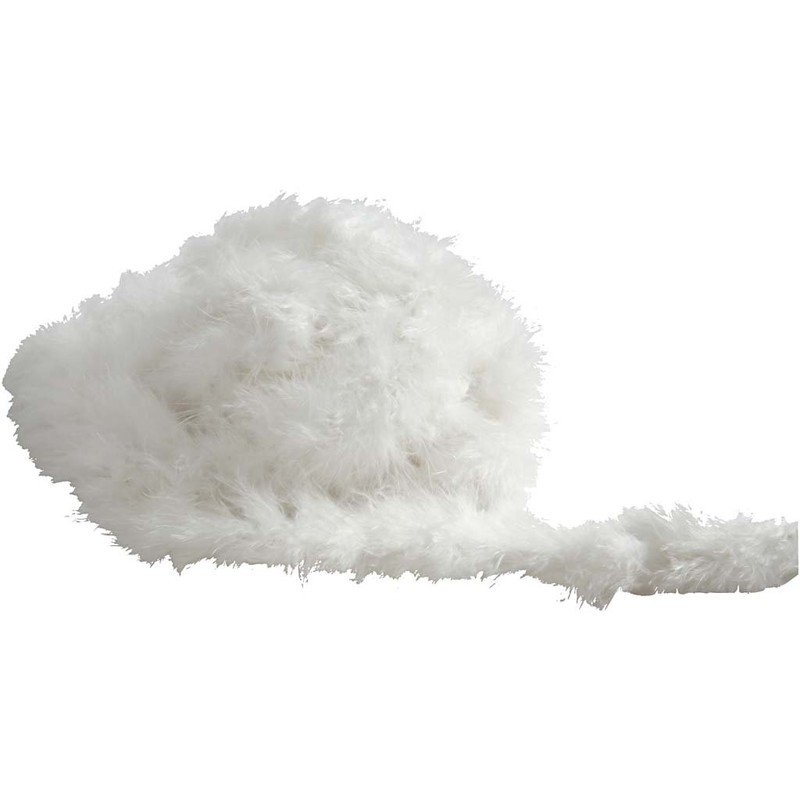 1 boa di piume, 20-30 mm di larghezza, bianco, 10