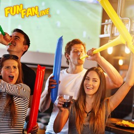 FUN FAN LINE® - 30 pairs Thunder Sticks. Noise makers/clappers for sports events or parties. Cherring inflatable bam bam sticks. Cheerleading outfit. (Mixed Colours)