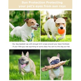 Dog Hat for Small Dogs and Medium Dogs Girl Boy Hats for Dogs Adjustable Dog Bucket Hat Puppy Sun Hat Spring Summer Pet Baseball Cap Doggy Visor (Beige, Large(15lbs+))