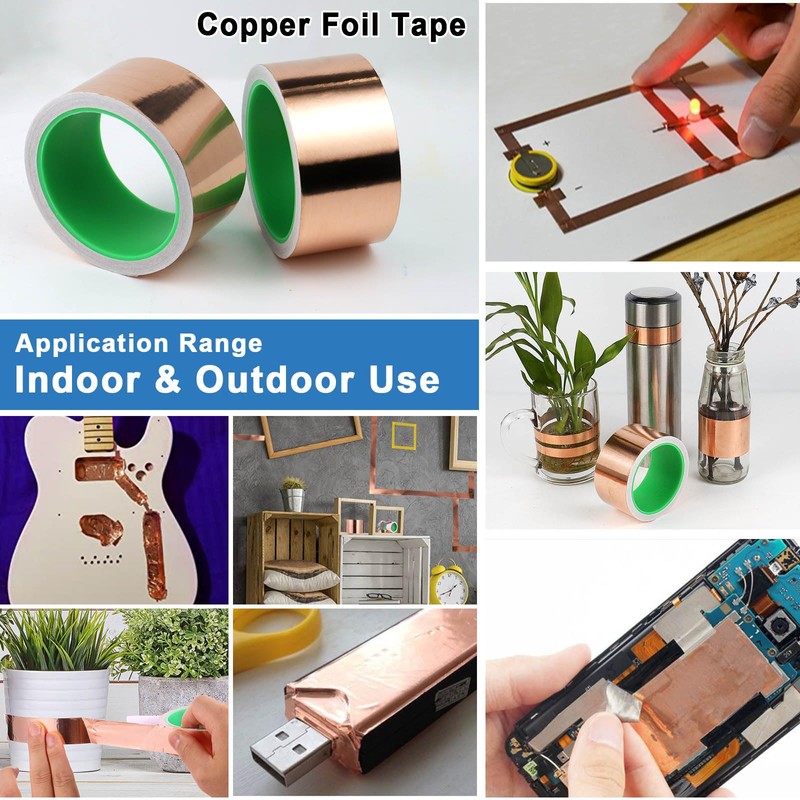 BOMEI PACK Copper Tape 2 Pack 1.97mil x 2inch x