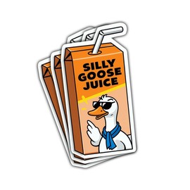 (3pcs) Silly Goose Juice Sticker, Goose Funny Sticker Die-Cut Waterproof Vinyl Sticker Laptop Water Bottle Window Phone Helmet