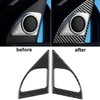 2Pcs Inner Door Speaker Trim Carbon Fiber Cover Left Right