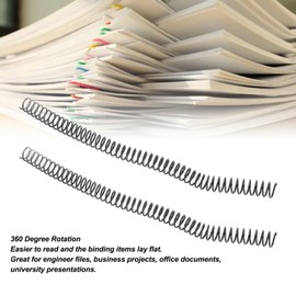 100 Anillo De Espirales De Encuadernación, Bobina de Encuadernación en Espiral de 14,3 mm, 48 Dientes Bocinas De Encuadernación En Espiral Negras Lomos de Encuadernación 4:1, Rotación De 360 Grados