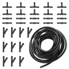 icykale 30 PCS Car 13.1Ft Windshield Washer Hose + T/Y/I Hose Connector Kit, Connecting Water Pump Nozzle Installation Kit, Car Auxiliary Cleaning Replacement Accessories, for Most Car Models (Black)