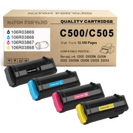 Extra High Yield VersaLink C500 C505 Toner Cartridge (12,100 Pages) Replacement for Xerox VersaLink C500 C500DN C500N C505 C505DN C505N C505S C505X Printers(106R03869 106R03866 106R03867 106R03868)
